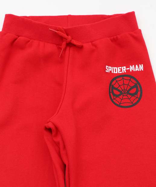 Calça Infantil Jogger Moletom Homem Aranha Tam 4 a 10 Vermelho