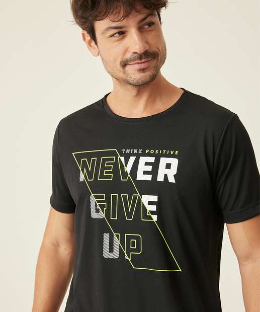 Camiseta Masculina Fitness Frase Manga Curta MR