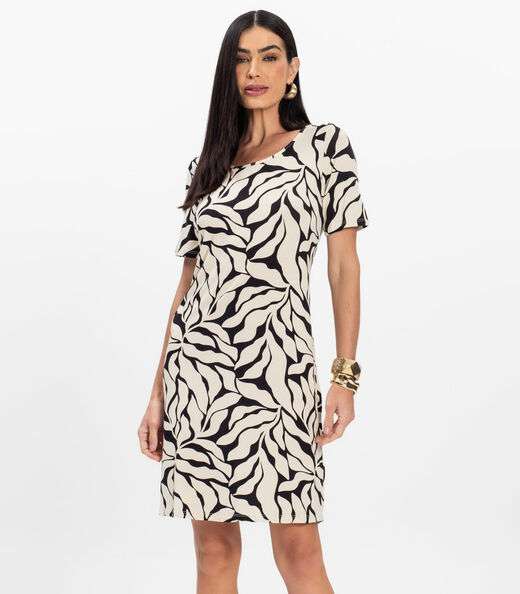 Image_Vestido Curto Estampado Rovitex Bege