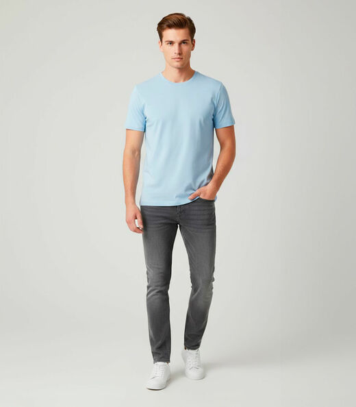 Image_Camiseta Masculina Básica Com Gola Redonda Rovitex Azul