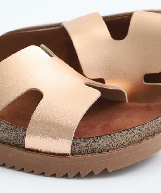 Rasteirinha Feminina Birken Metalizada Moleca Rosê