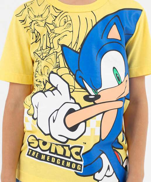 Camiseta Infantil Estampada Sonic Tam 4 a 10