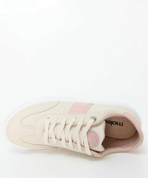 Tênis Casual Feminino Recorte Moleca Rosa