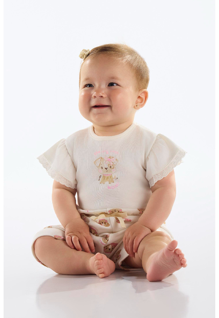 Short em Suedine para Bebê Menina Up Baby