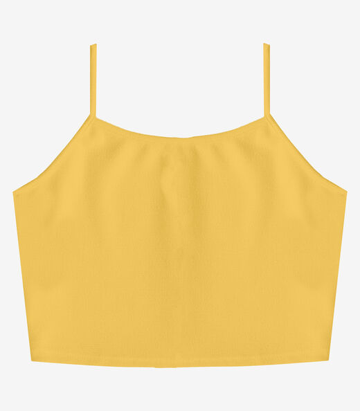 Blusa de Alça Feminina Tecido Henera Infinita Cor Amarelo