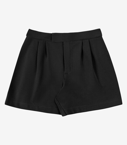 Shorts Feminino Alfaiataria Em Piquet Endless Preto