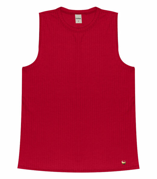 Regata Feminina Ribana Canelada Rovitex Vermelho