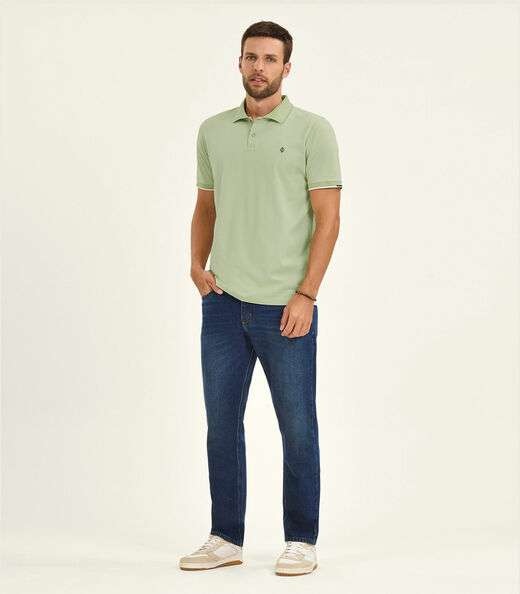 Polo Masculino Manga Curta Cotton Leve Diametro Verde