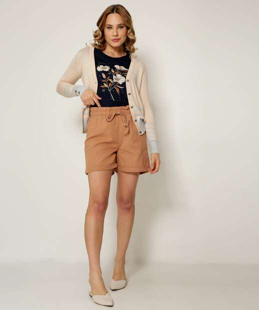 Cardigan Feminino Listras Botões Marisa