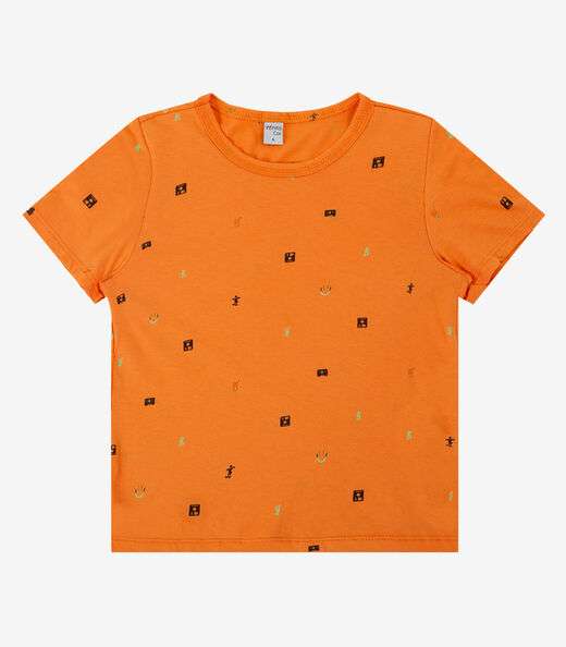 Camiseta Infantil Masculina Infinita Cor Laranja