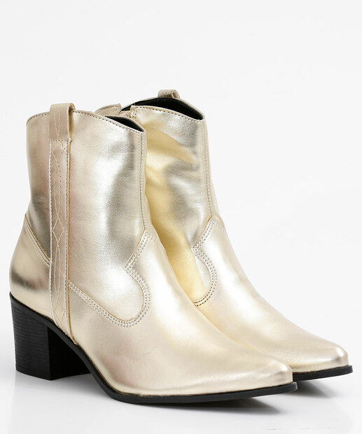 Bota Feminina Country Cano Curto Metalizada Via Uno 