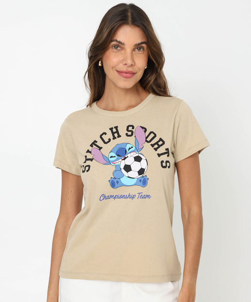 Image_Blusa Feminina Estampa Stitch Manga Curta Disney Cinza