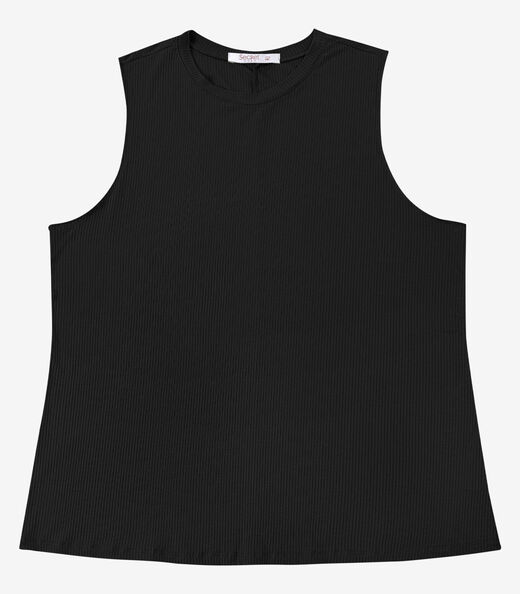 Image_Regata Feminina Canelada Plus Size Secret Preto