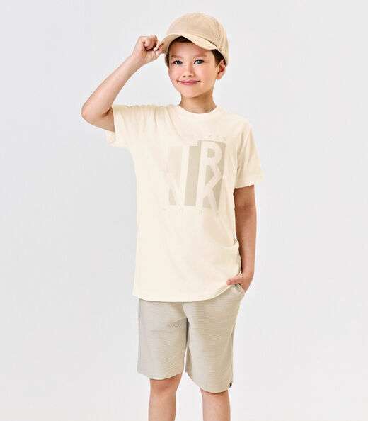 Image_Conjunto Infantil Camiseta Com Bermuda Trick Nick Bege