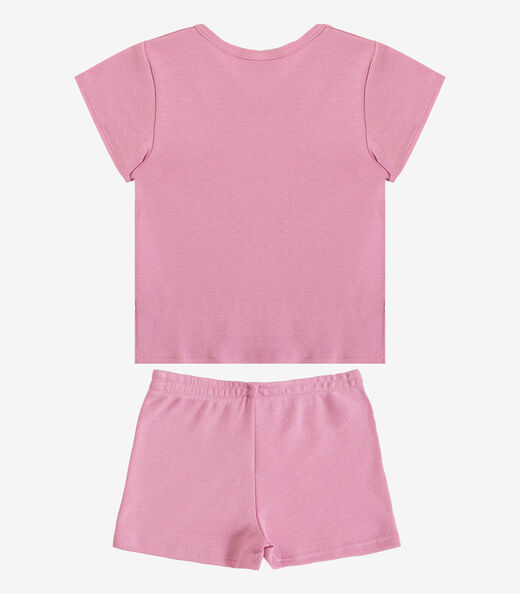 Conjunto Infantil Blusa com Shorts Select Rosa