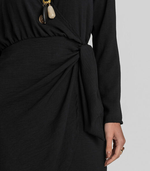 Vestido Feminino Manga Longa Curto Dianna Preto