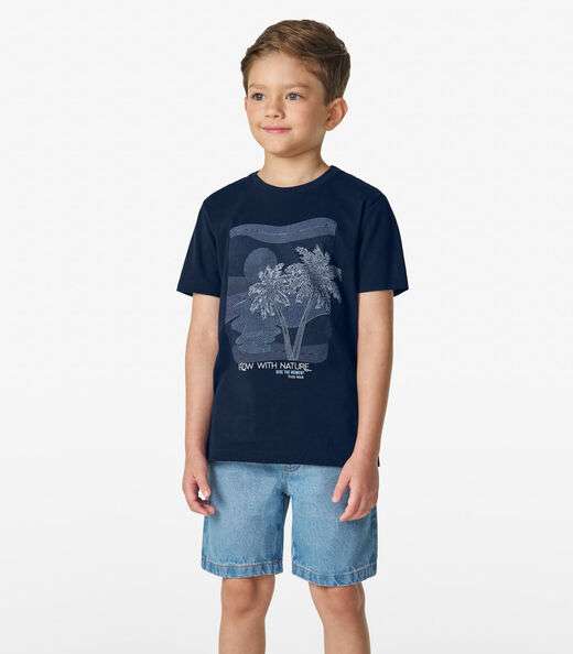Conjunto Masculino Camiseta com Bermuda Trick Nick Azul