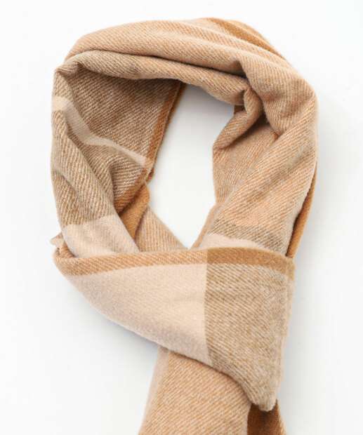 Cachecol Feminino Tricô Xadrez Marisa Bege