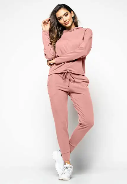 Casaco  Comfy Com Capuz Moletinho Rosa Claro