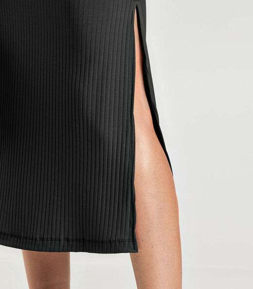 Vestido Midi Canelado Dianna Preto