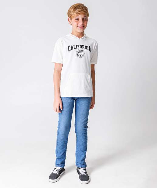 Camiseta Juvenil Manga Curta Capuz MR Tam 10 a 16