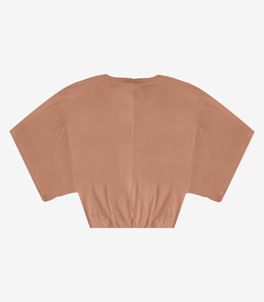 Blusa Feminina Com Decote Em V Infinita Cor Marrom
