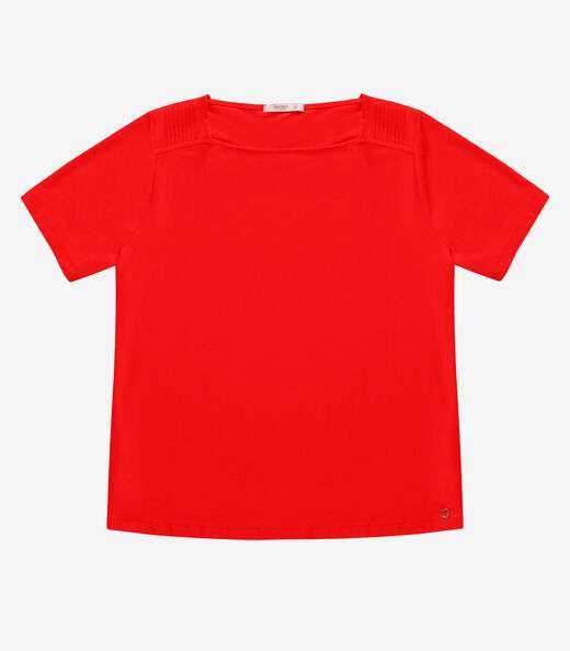 Blusa Feminina Manga Curta Secret Glam Laranja