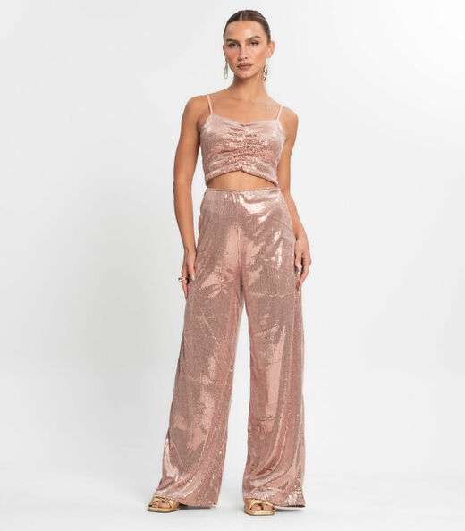 Top Cropped Em Paetê Endless Unica