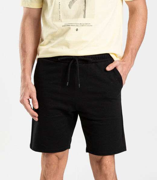 Bermuda em Moletom Masculina Diametro Preto
