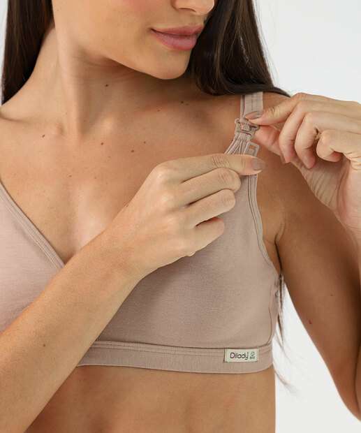 Sutiã Cotton Amamentação Com Base Bege