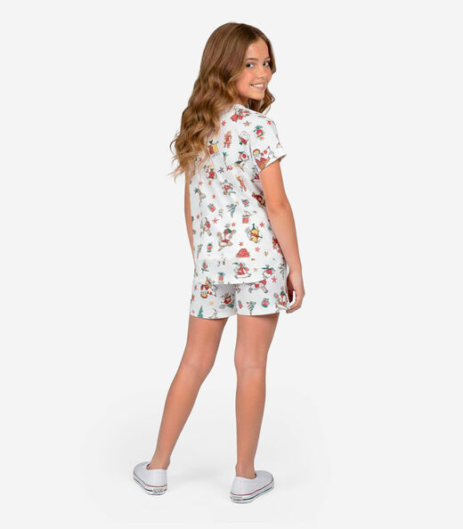 Conjunto Infantil Blusa com Shorts Select Bege