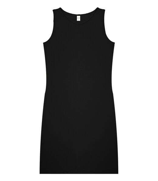 Vestido Curto Em Ribana Canelada Rovitex Preto