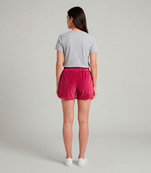 Shorts Feminino Em Plush Infinita Cor Vermelho