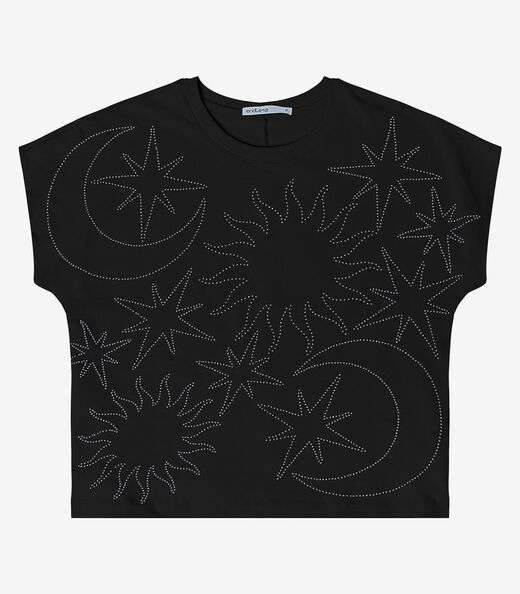 Blusa Feminina Manga Curta Endless Preto