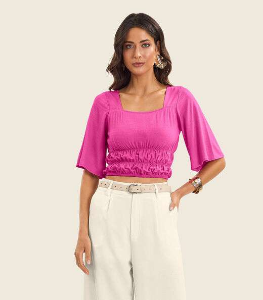 Image_Blusa Cropped Feminina com Manga Ampla Endless Rosa