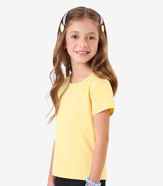 Blusa Básica Infantil Cotton Leve Rovi Kids Amarelo