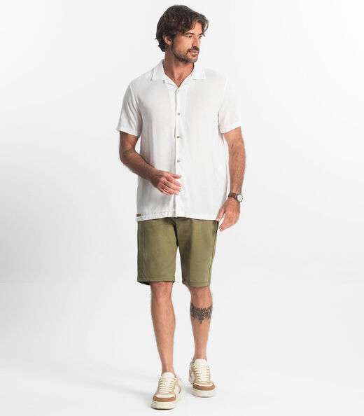 Camisa Masculina Viscolinho Diametro Bege