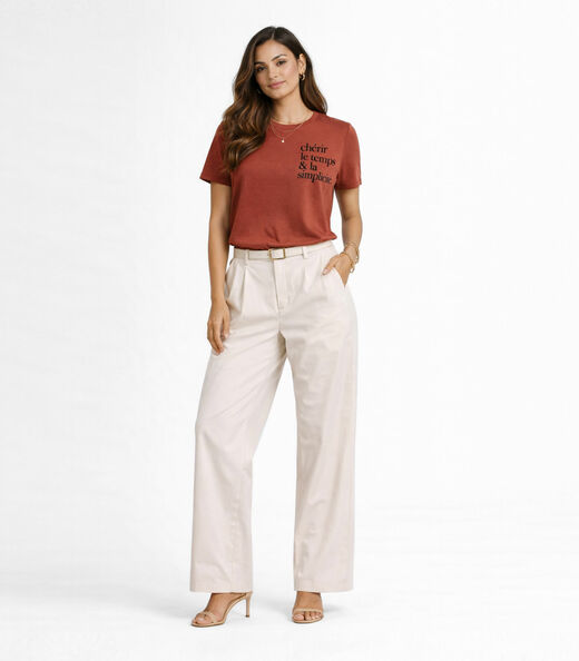 Blusa Feminina Manga Curta Infinita Cor Vermelho