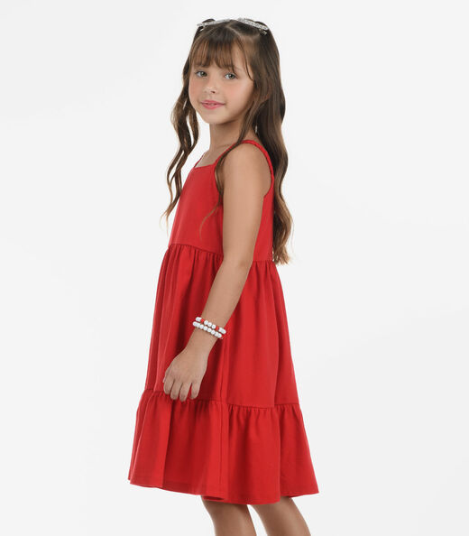 Vestido Meia Malha Rovi Kids Vermelho