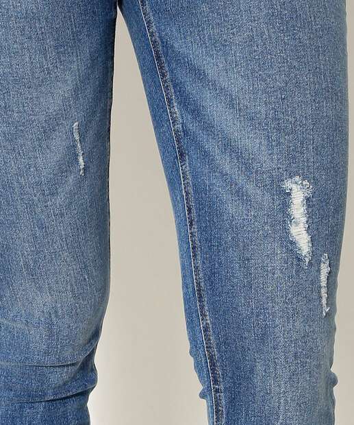 Calça Jeans Skinny Puídos Feminina Marisa
