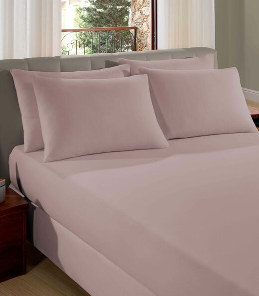 Image_Lençol Queen Premium Fio Penteado Liso Vivaldi Rosa