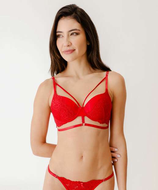 Sutiã De Renda Push Up Strappy Marisa