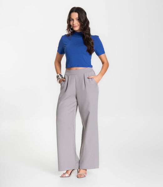 Image_Calça Feminina Alfaiataria Com Bolsos Renaluci Cinza