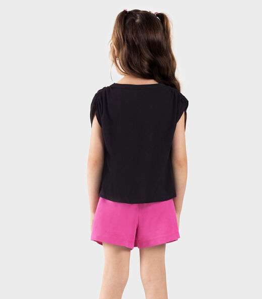 Conjunto Infantil Blusa Com Shorts Saia Rovi Kids Preto
