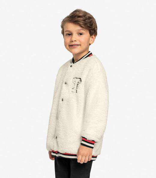 Jaqueta Infantil Masculina Bomber Trick Nick Bege