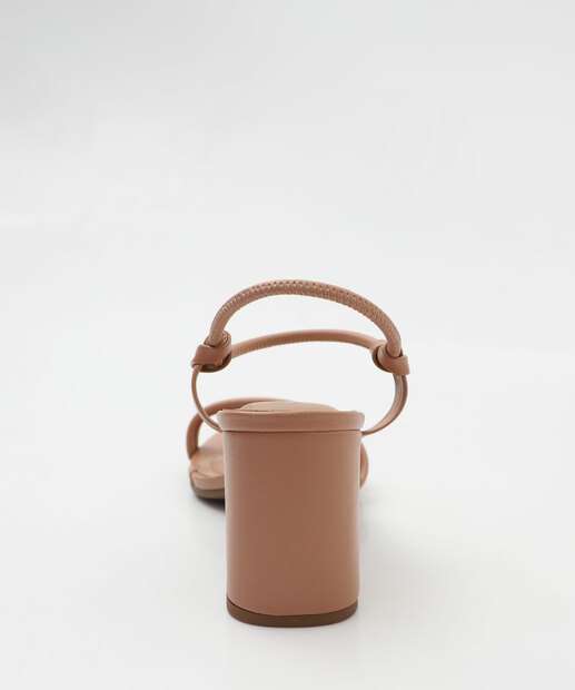 Sandália Salto Grosso Feminina Beira Rio Bege