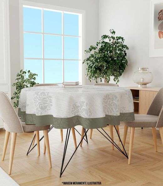 Image_Toalha De Mesa Redonda Wevans Bege