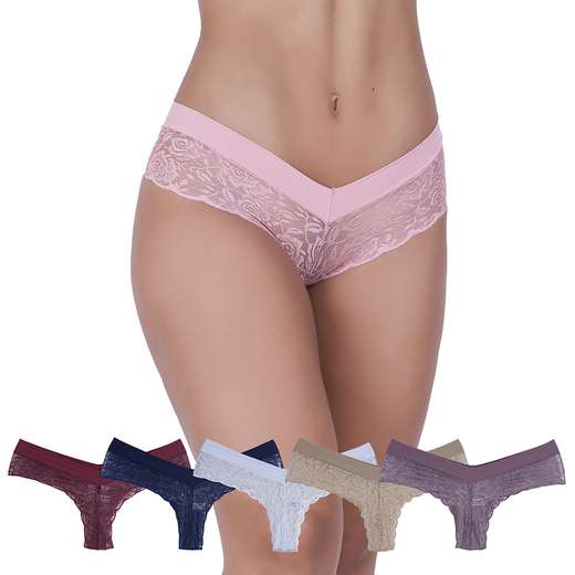 Image_Kit 10 Calcinhas Cinderela Renda Microfibra Concept Lingerie Multicolorido