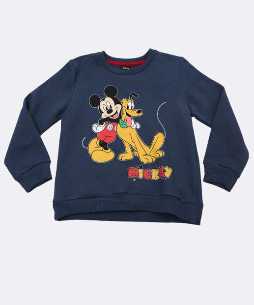 Conjunto Infantil Moletinho Mickey Disney Tam 1 a 3 Azul