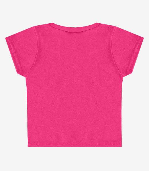 Blusa Básica Infantil Manga Curta Lisa Soletex Rosa